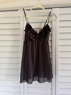 Flora Nikrooz Brown Chiffon Slip